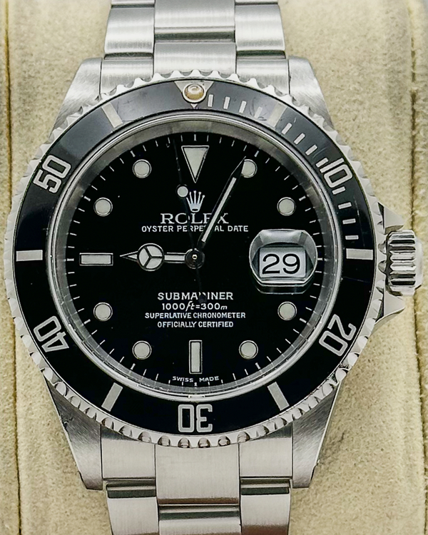 2001 Rolex Submariner Date 40MM Black Dial Oyster Bracelet (116610LN)