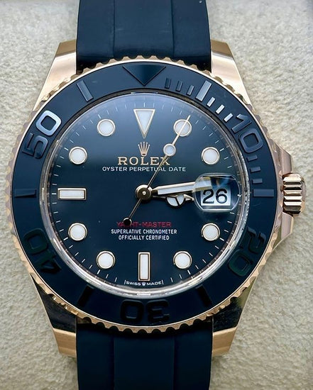 2021 Rolex Yacht-Master 37MM Black Dial Rubber Strap (268655)