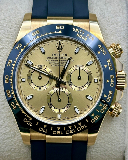 2021 Rolex Cosmograph Daytona 40MM Champagne Dial Oysterflex Strap (116518LN)