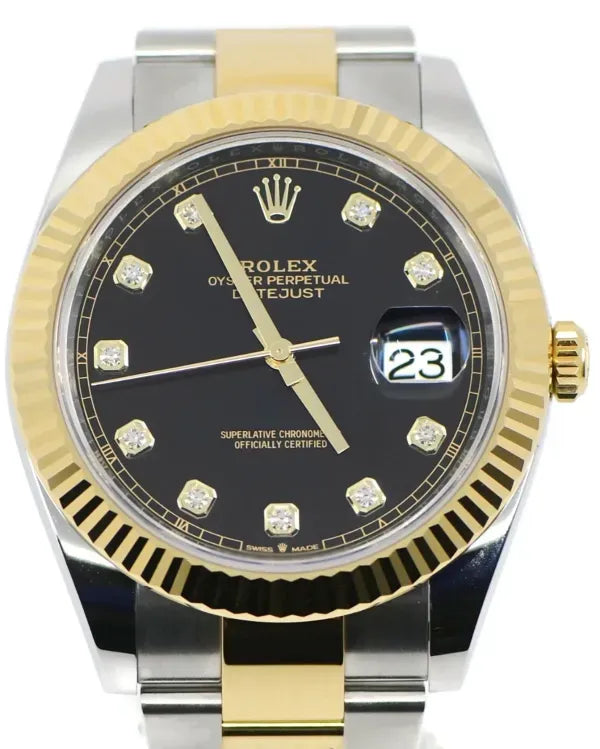 2025 Rolex Datejust 41MM Black Dial Two-Tone Oyster Bracelet (126333)