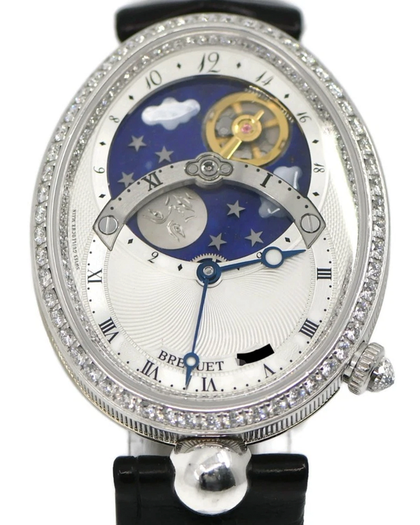 2013 Breguet Reine De Naples 32MM Silver Dial Leather Strap (8998BB)