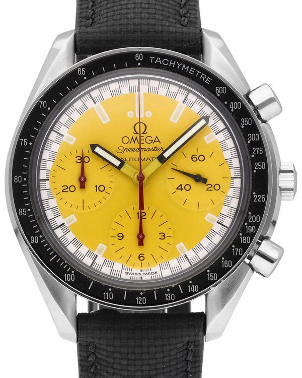 Omega Speedmaster 39MM Yellow Dial Aftermarket Leather Strap (3510.12.00)