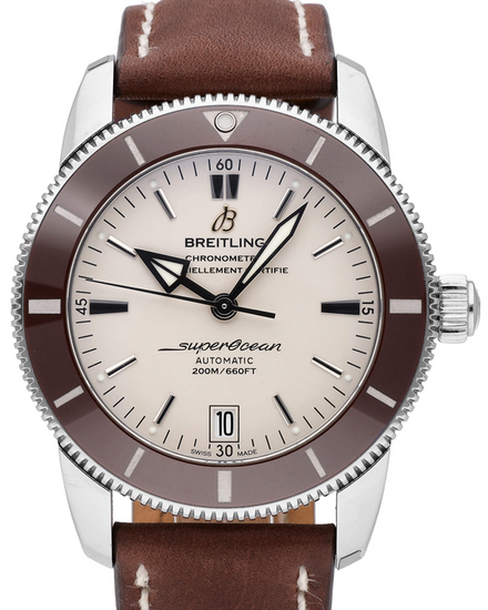 Breitling Superocean Heritage 42MM Silver Dial Leather Strap (AB201033/G827)