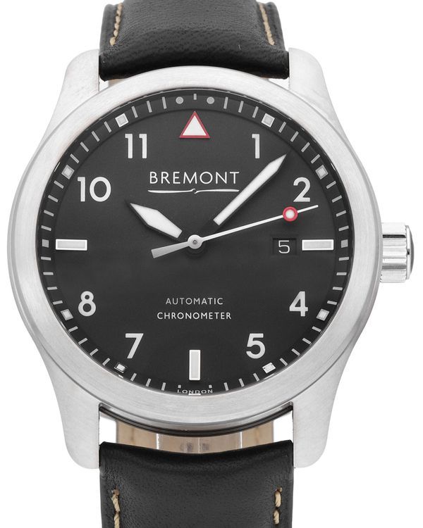 Bremont Solo 43MM Black Dial Leather Strap (SOLO43-WH-R-S)