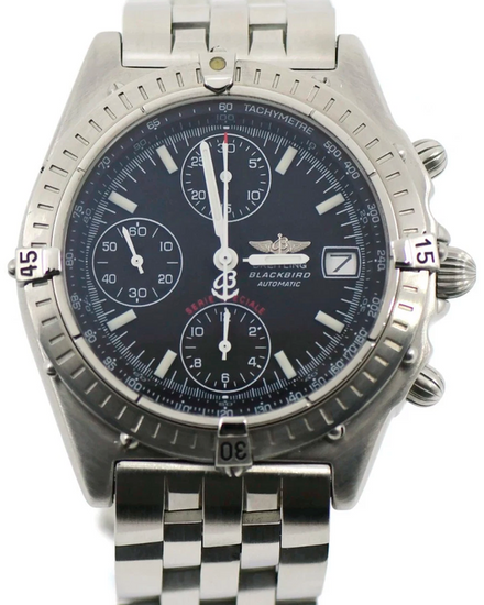 1999 Breitling Chronomat Blackbird 40MM Black Dial Steel Bracelet (A13350)