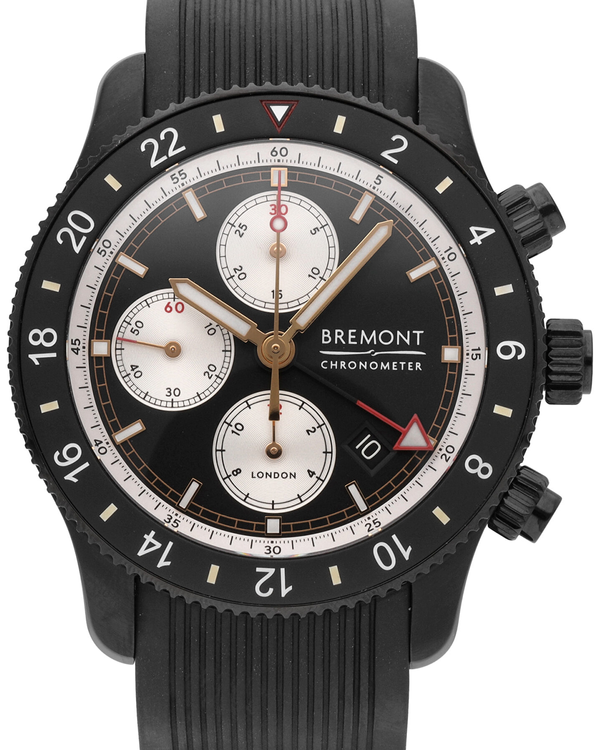 Bremont Supermarine 43MM Black Dial Rubber Strap (SMARINECHRONO-JET-R-S)