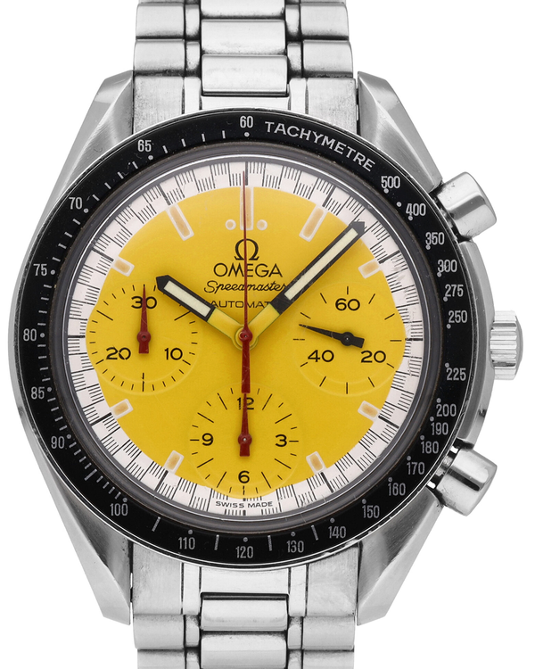 Omega Speedmaster Reduced "Michael Schumacher" 39MM Yellow Dial Steel Bracelet (3510.12.00)