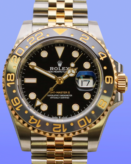 No Reserve - 2025 Rolex GMT-Master II "Bumblebee" 40MM Black Dial Two-Tone Jubilee Bracelet (126713GRNR)