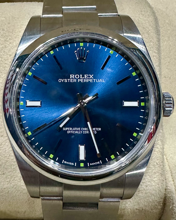 Rolex Oyster Perpetual 39MM Blue Dial Oyster Bracelet (114300)