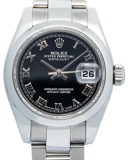 Rolex Lady-Datejust 26MM Black Dial Oyster Bracelet (179160)