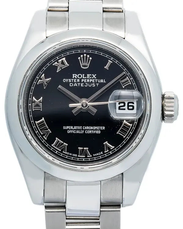 Rolex Lady-Datejust 26MM Black Dial Oyster Bracelet (179160)