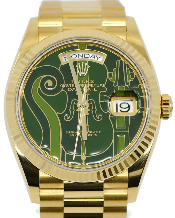 2024 Rolex Day-Date "Vienna Philarmonic Orchestra" 36MM Green Dial Yellow Gold President Bracelet (128238)