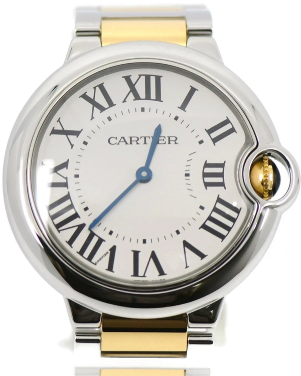 Cartier Ballon Bleu 36MM Quartz Silver Dial Two-Tone Bracelet (W69008Z3)