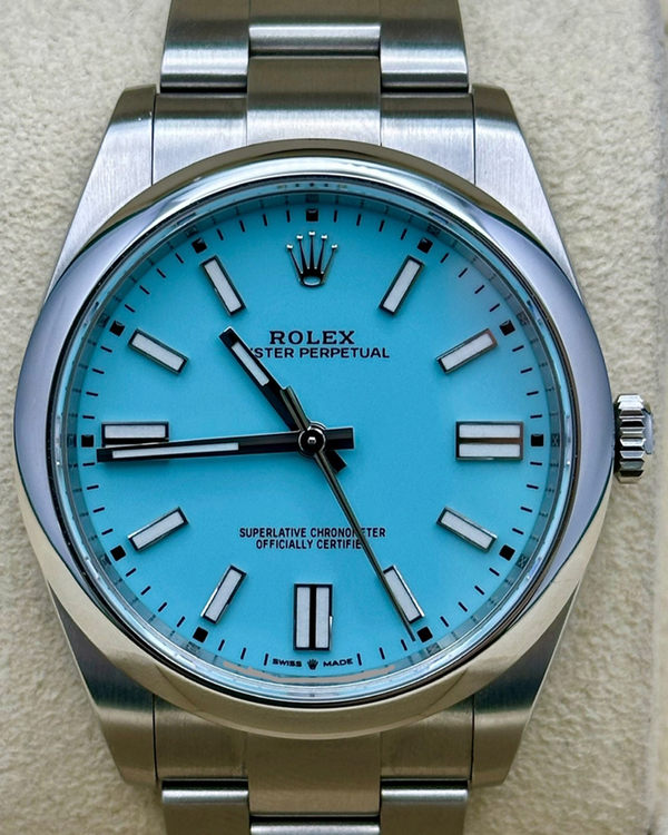 2021 Rolex Oyster Perpetual 41MM Turquoise Dial Oyster Bracelet (124300)