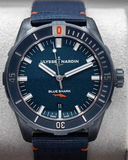 2021 Ulysse Nardin Diver "Blue Shark" L.E. 42MM Blue Dial Textile Strap (8163-175LE/93-BLUE SHARK)