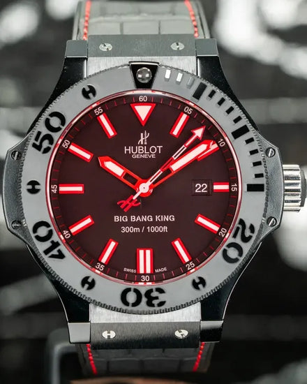 No Reserve - Hublot Big Bang King "Red Magic" 48MM Black Dial Leather Strap (322.CI.1123.GR)