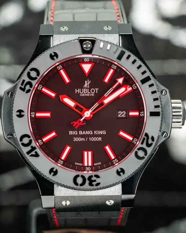 No Reserve - Hublot Big Bang King "Red Magic" 48MM Black Dial Leather Strap (322.CI.1123.GR)