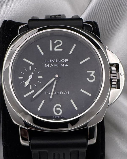 2004 Panerai Luminor Marina 44MM Black Dial Rubber Strap (PAM00111)