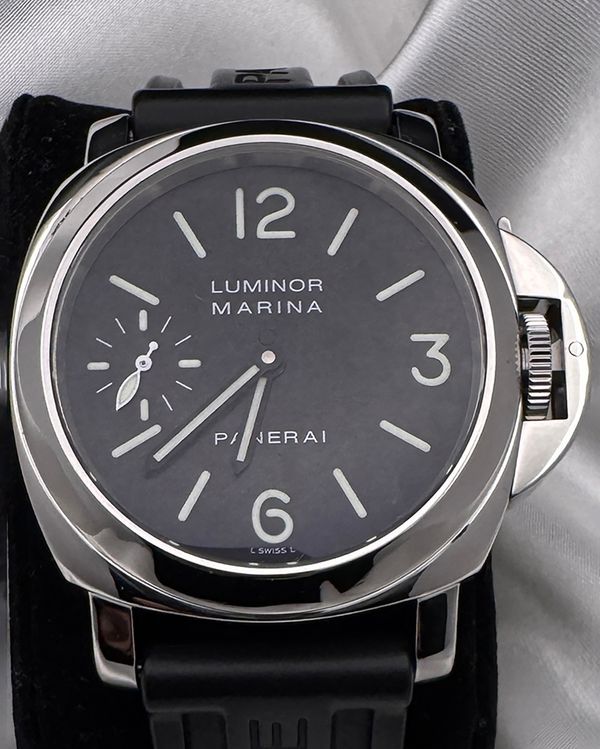 2004 Panerai Luminor Marina 44MM Black Dial Rubber Strap (PAM00111)