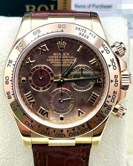 2012 Rolex Cosmograph Daytona 40MM Mother Of Pearl Dial Leather Strap (116518)