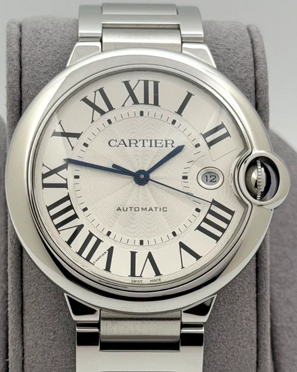 Cartier Ballon Bleu 42MM Silver Dial Steel Bracelet (WSBB0049)