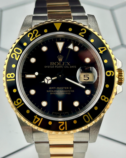 Rolex GMT-Master II 40MM Black Dial Two-Tone Oyster Bracelet (16713)