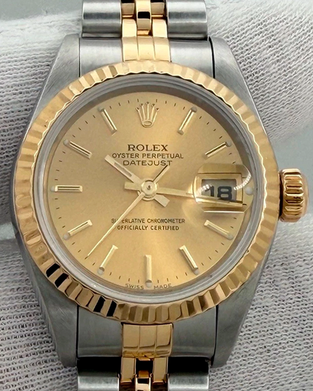 1999 (A Serial) Rolex Lady-Datejust 26MM Champagne Dial Two-Tone Jubilee Bracelet (79173)
