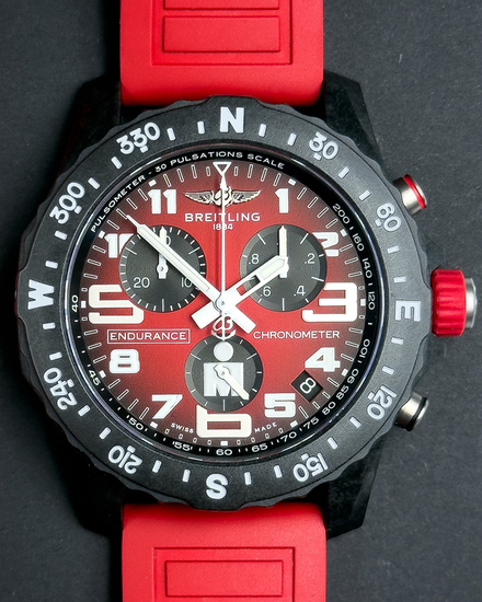 2021 Breitling Endurance Pro "Ironman" S.E. 44MM Quartz Red Dial Rubber Strap (X82310)