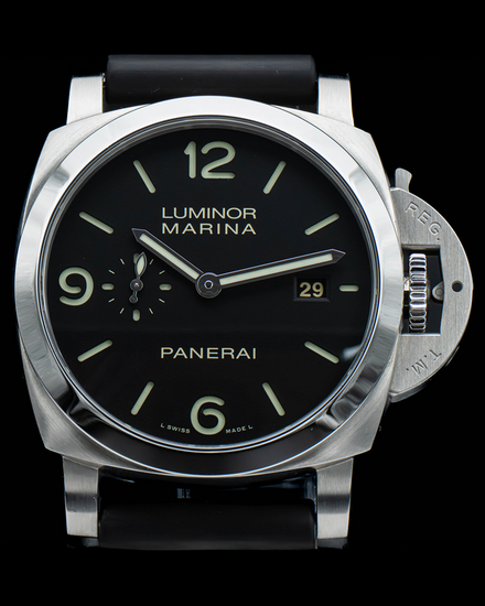 2025 Panerai Luminor Marina 44MM Black Dial Rubber Strap (PAM03312)