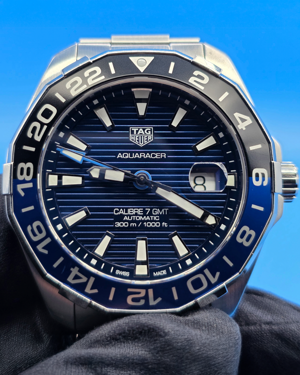 No Reserve - 2021 Tag Heuer Aquaracer 300M 43MM Blue Dial Steel Bracelet (WAY201T.BA0927)