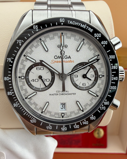 2021 Omega Speedmaster Racing "Panda" 44.25MM White Dial Steel Bracelet (329.30.44.51.04.001)