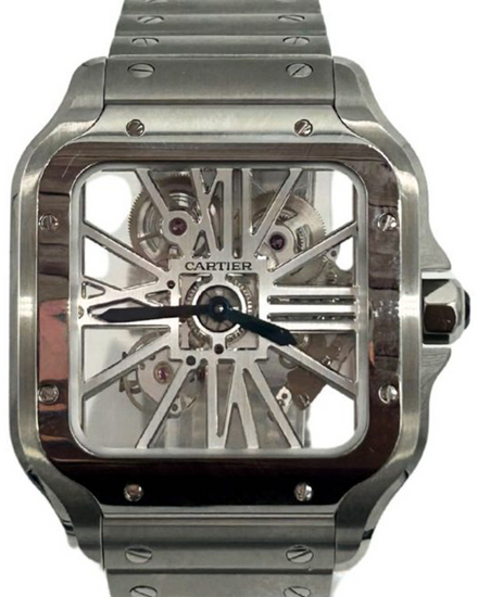 Cartier Santos De Cartier 39.8MM Skeleton Dial Steel Bracelet (WHSA0015)