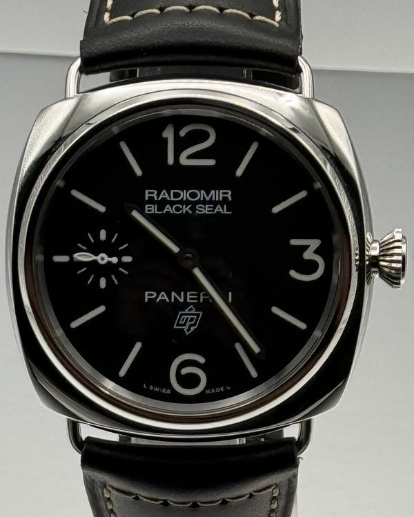 2020 Panerai Radiomir Black Seal Logo 45MM Black Dial Leather Strap (PAM00754)
