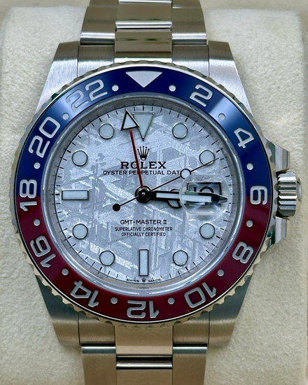 2022 Rolex GMT-Master II "Pepsi" 40MM Meteorite Dial White Gold Oyster Bracelet (126719BLRO)