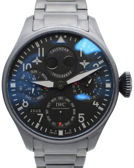 2021 IWC Schaffhausen Pilot Perpetual Calendar "Top Gun Ceratanium" 46.2MM Black Dial Ceramic Bracelet (IW503604)