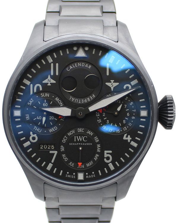 2021 IWC Schaffhausen Pilot Perpetual Calendar "Top Gun Ceratanium" 46.2MM Black Dial Ceramic Bracelet (IW503604)