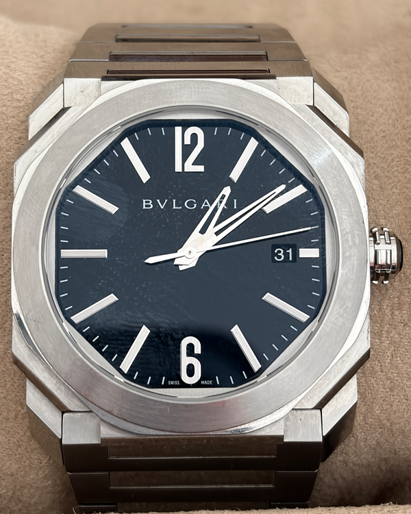 Bvlgari Octo 41MM Black Dial Steel Bracelet (102104)