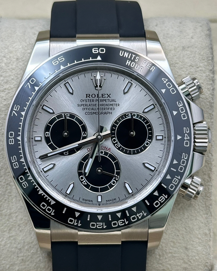 2025 Rolex Cosmograph Daytona 40MM Silver Dial Rubber Strap (126519LN)