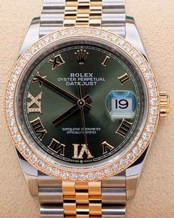 2019 Rolex Datejust 36MM Green Dial Two-Tone Jubilee Bracelet (126283RBR)