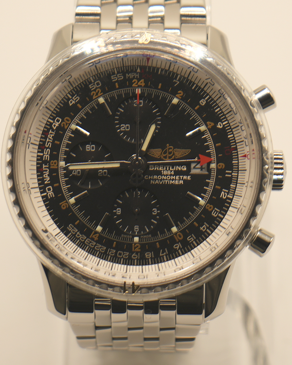 2025 Breitling Navitimer World 46MM Black Dial Steel Bracelet (A24322)