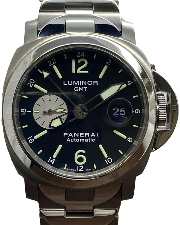 2005 Panerai Luminor GMT Black Dial 44MM Titanium Bracelet (PAM00161)