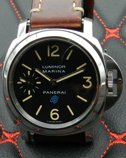 2017 Panerai Luminor Marina Logo 44MM Black Dial Leather Strap (PAM00631)