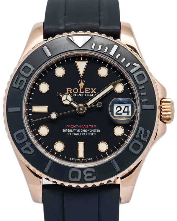 Rolex Yacht-Master 37MM Black Dial Rubber Strap (268655)