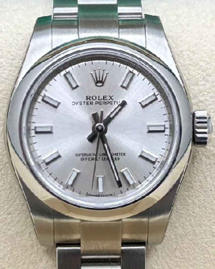 2020 Rolex Oyster Perpetual "Domino's" 26MM Silver Dial Oyster Bracelet (176200)
