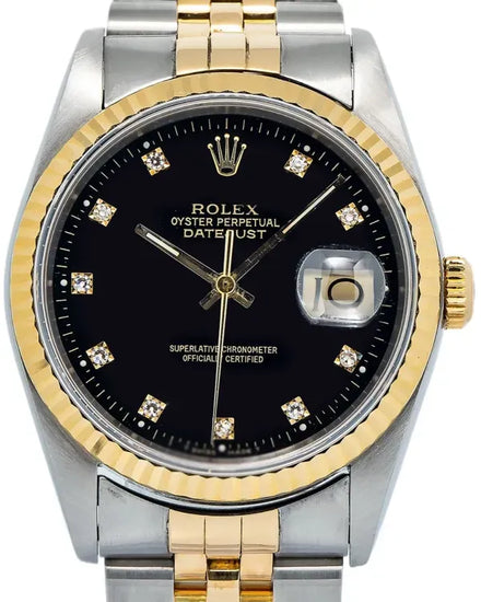 Rolex Datejust 36MM Black Dial Two-Tone Jubilee Bracelet (16233)