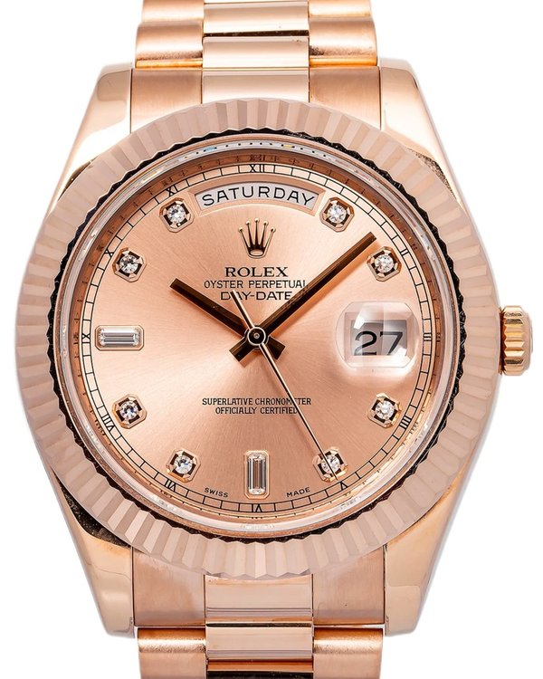 Rolex Day-Date 41MM Pink Dial Rose Gold President Bracelet (218235)