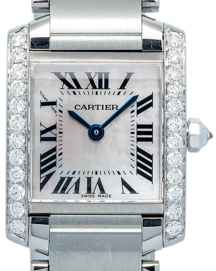 Cartier Tank Française 23MM Quartz Mother of Pearl Dial Steel Bracelet (W51028Q3)