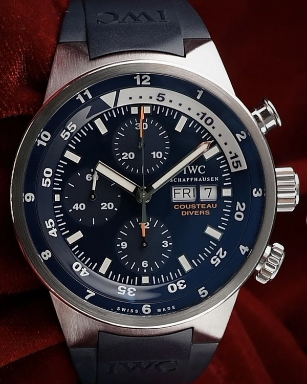 IWC Schaffhausen Aquatimer Chronograph "Cousteau Divers" L.E. 44MM Blue Dial Rubber Strap (IW378201)