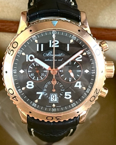 Breguet Type XXI Flyback 42.5MM Grey Dial Leather Strap (3810ST)