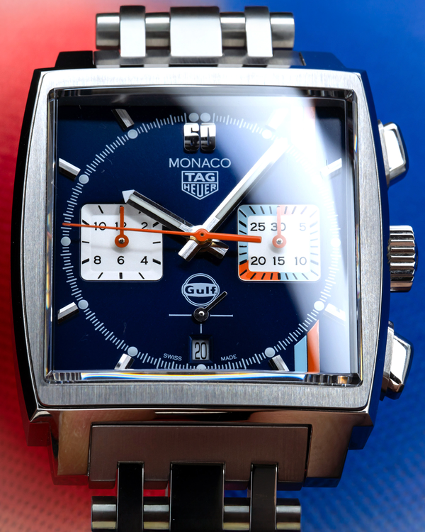 2024 Tag Heuer Monaco Gulf Racing "Steve McQueen" S.E. 39MM Blue Dial Steel Bracelet (CBL2115.FC6494)